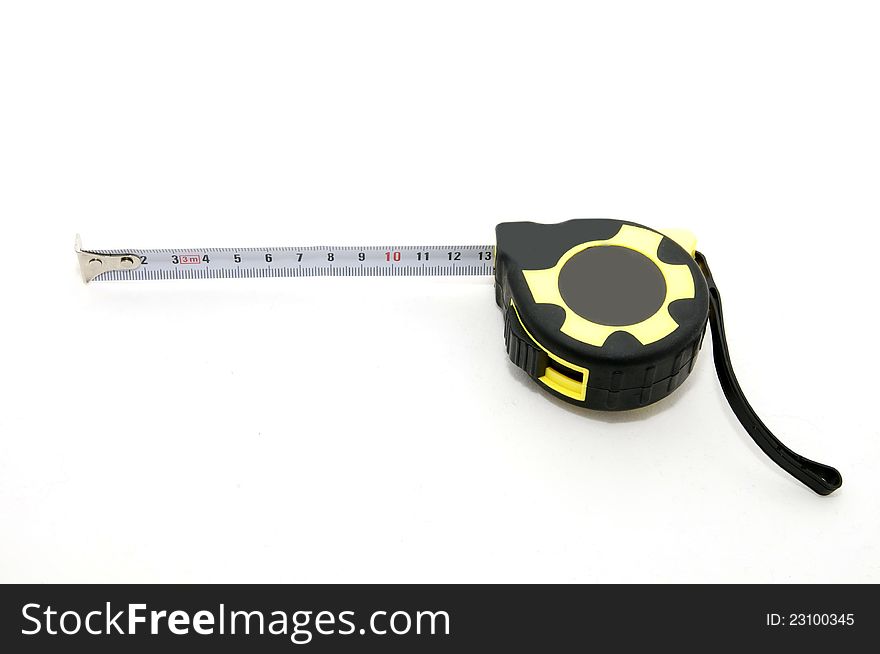 Measuring tools for builders on a white background. Measuring tools for builders on a white background