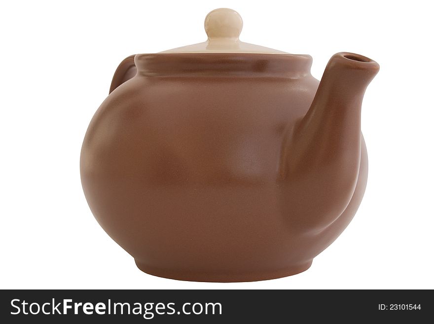 Isolated tabaco teapot on a white background