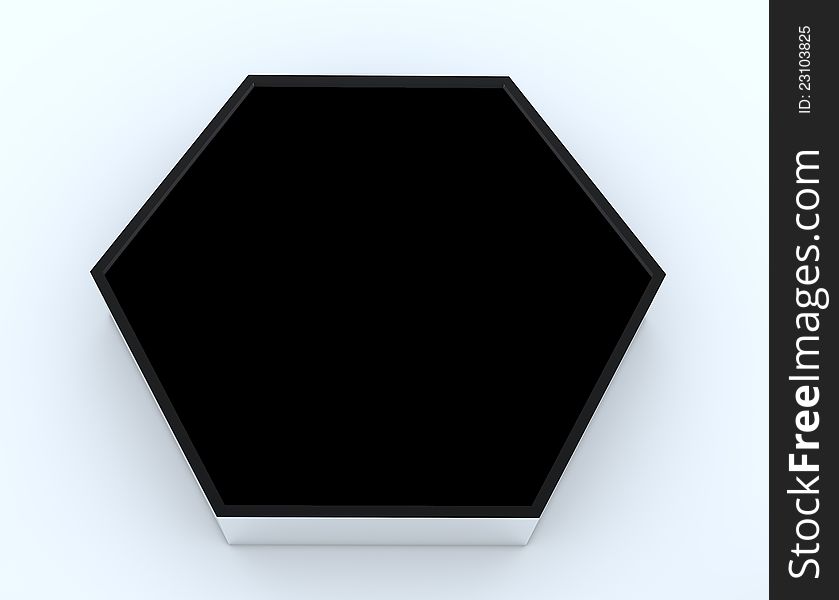 One Blank Black Hexagon Box Display