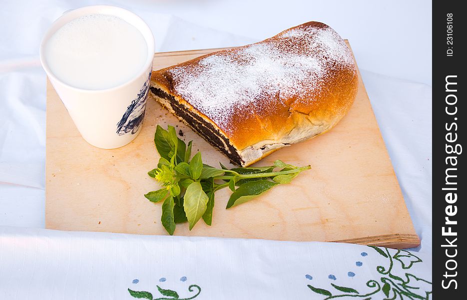 Strudel with poppy seed  is a traditional cake