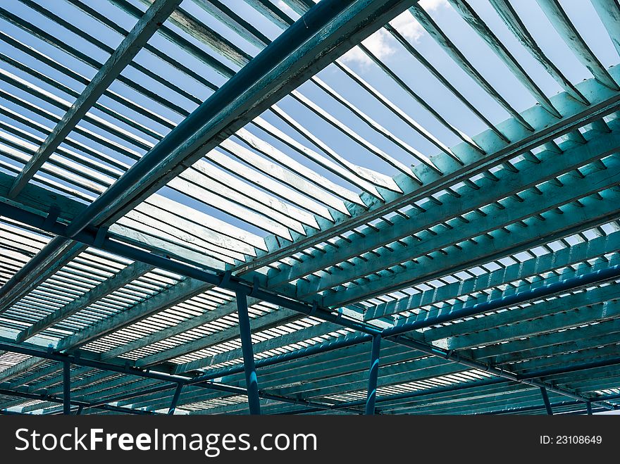 Penumbral roof on the beach of the Black Sea