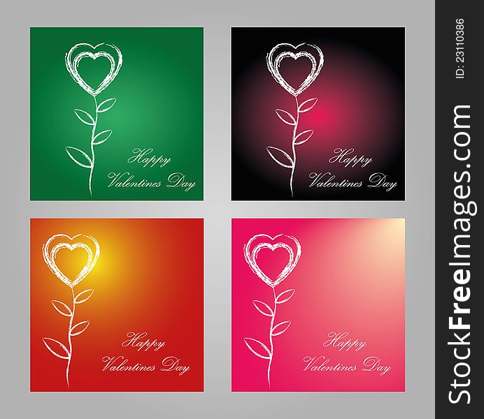 Happy valentines day postcard vector eps