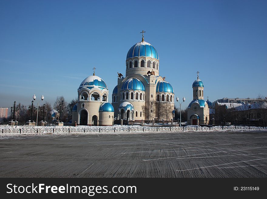 Russia, Moscow. Temple of the Holy Trinity (2004) Patriarchal podvorya in honor of the 1000th anniversary Baptism of Rus.