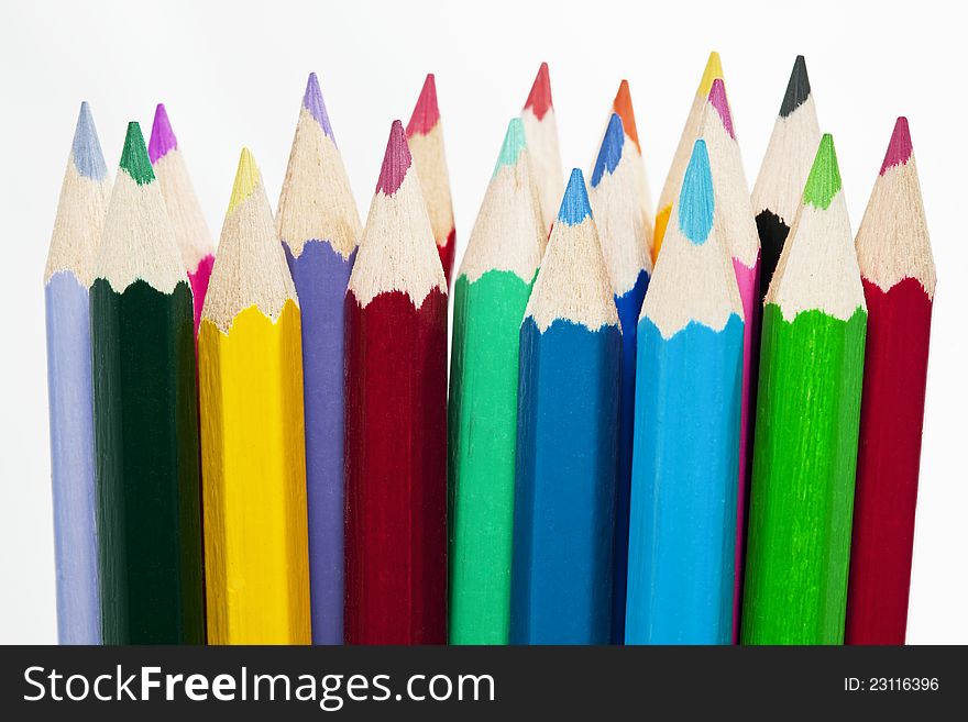 Coloring Pencils. Isolated on white background