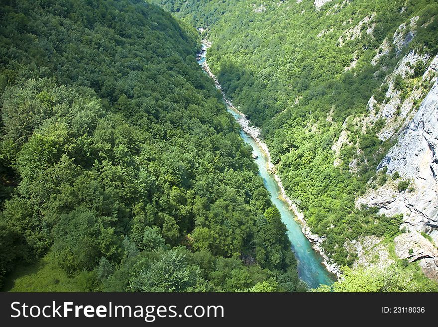 River Tara canyon in Montenegro