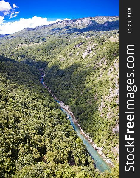 River Tara canyon in Montenegro