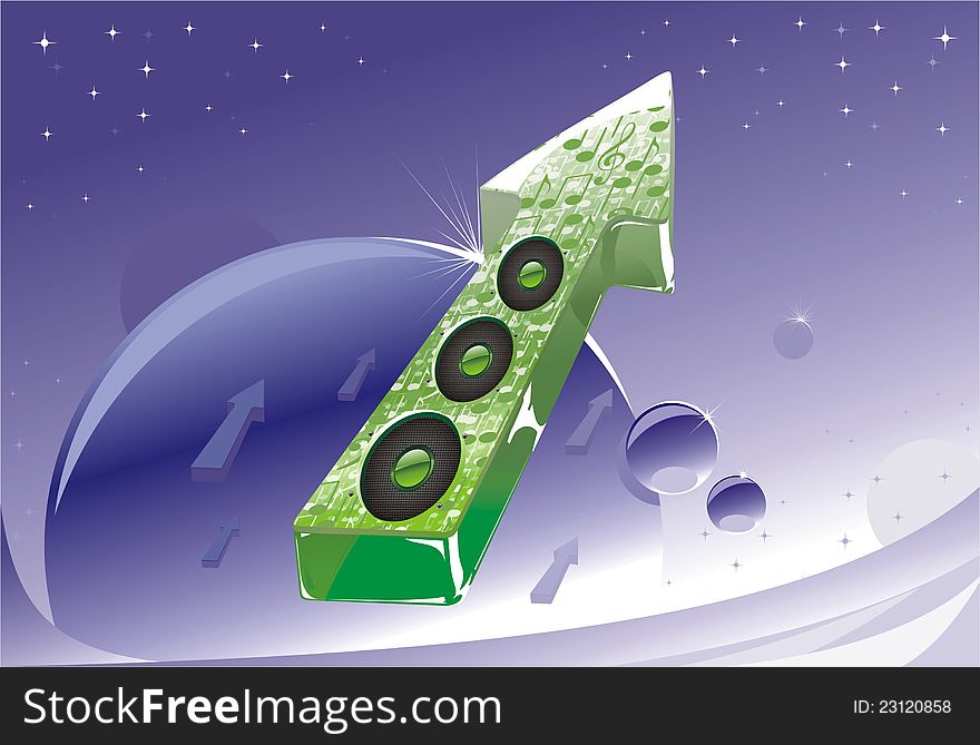 Abstract music background spaceship