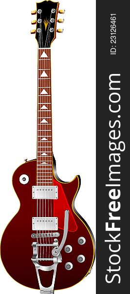 Electric guitar on a white background. Vector illustration;. Electric guitar on a white background. Vector illustration;