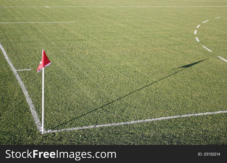Flag in the corner of a soccer field. Flag in the corner of a soccer field.