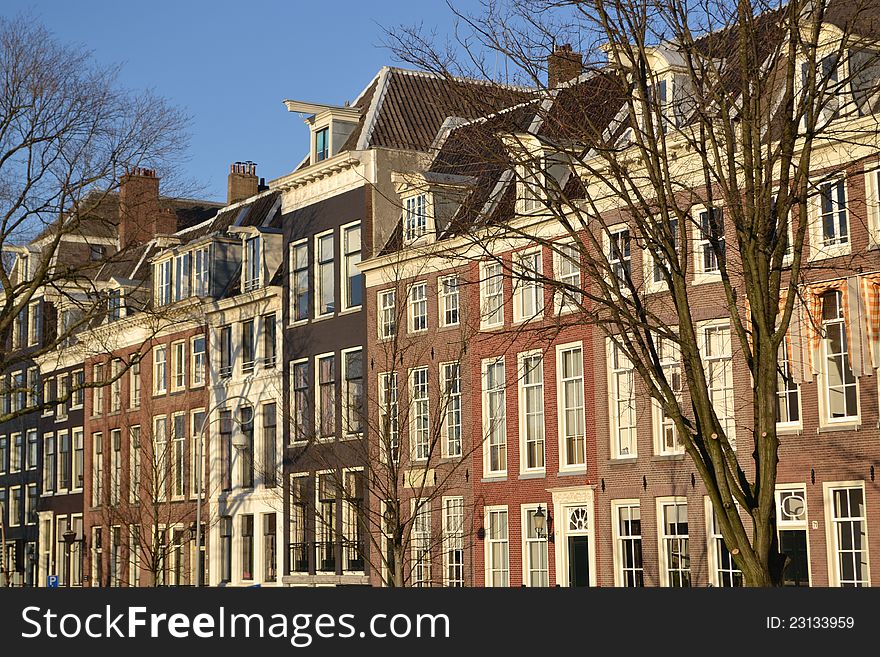 Some Amsterdam canal houses in a row