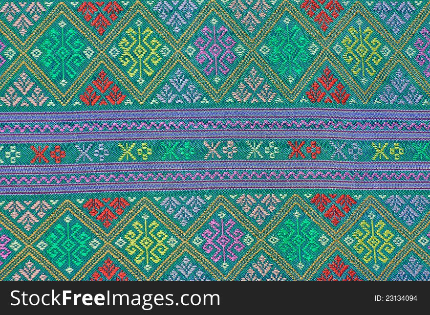 Thai handmade woven fabric pattern. Thai handmade woven fabric pattern