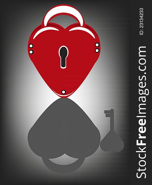 Lock in the heart-shaped
