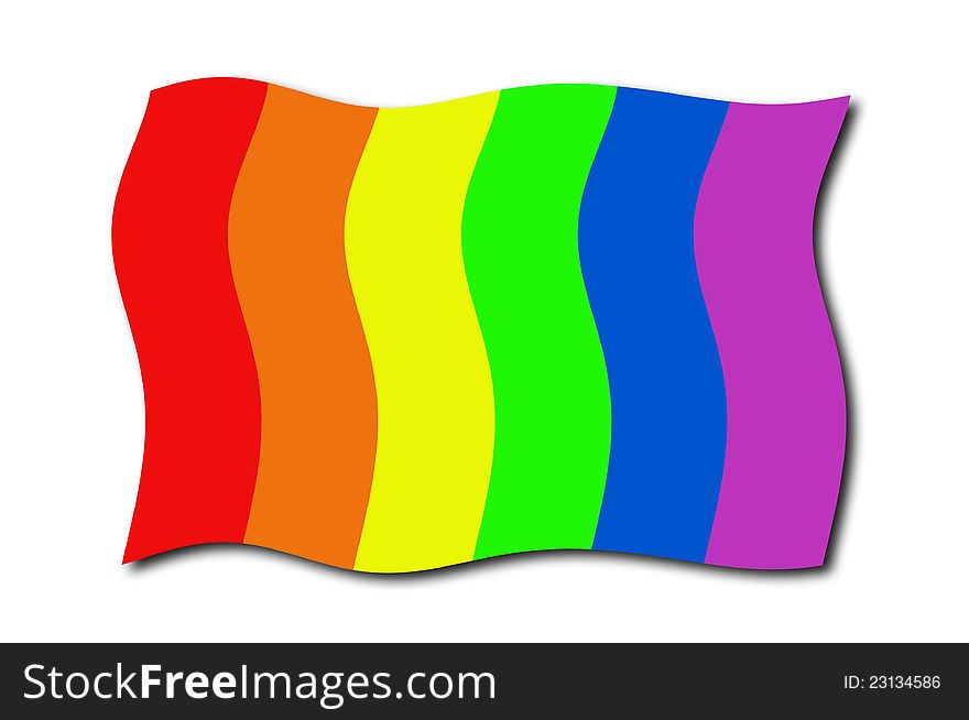 The rainbow flag isolated on white background