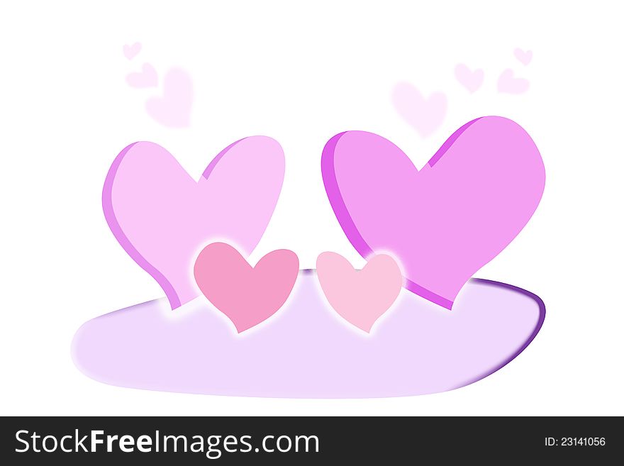 St. Valentine's Day card with pink hearts. St. Valentine's Day card with pink hearts.