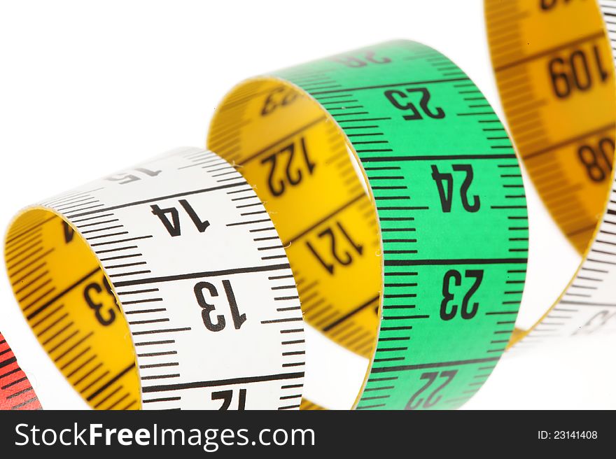 Measure tape, on white background