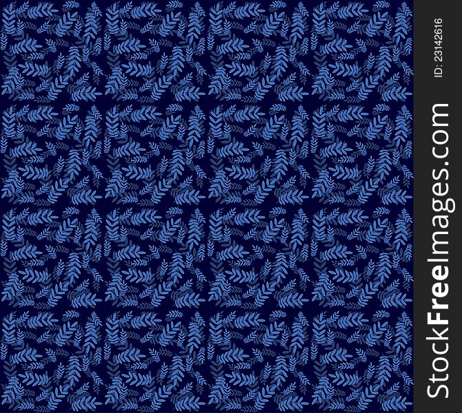 Blue floral seamles background with leaf. Blue floral seamles background with leaf