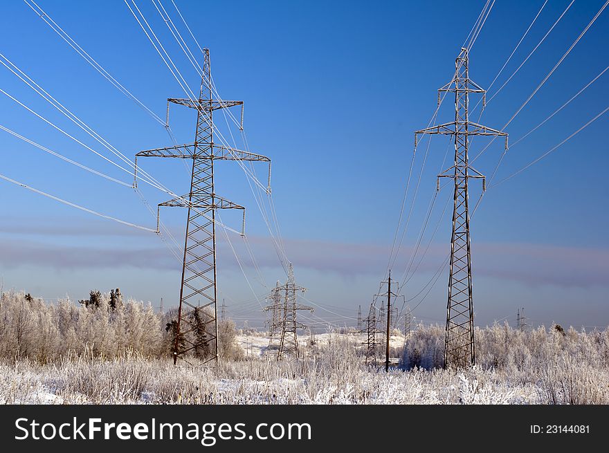 Electric main in the winter