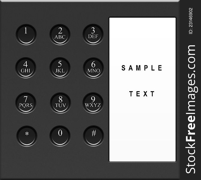 Modern  Telephone Keypad With Sample Text