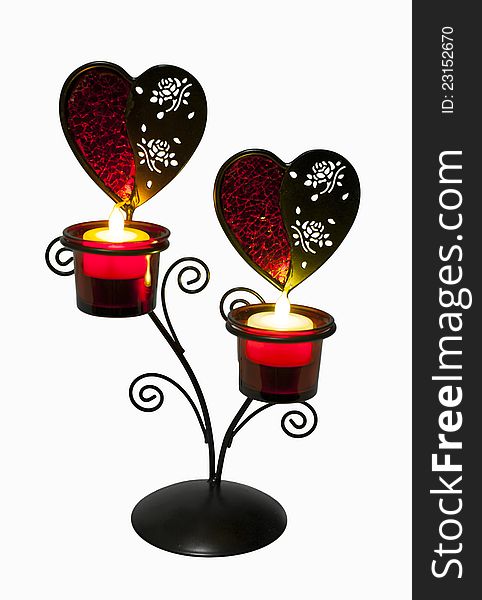 Lantern heart shape with fake candle
