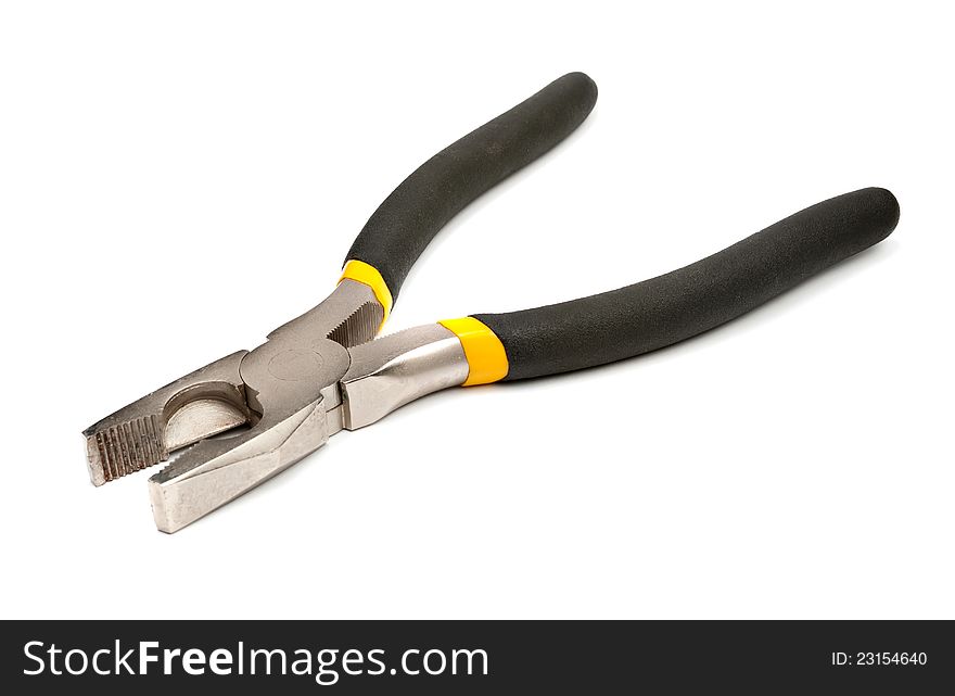 Pliers with the isolated handles on a white background