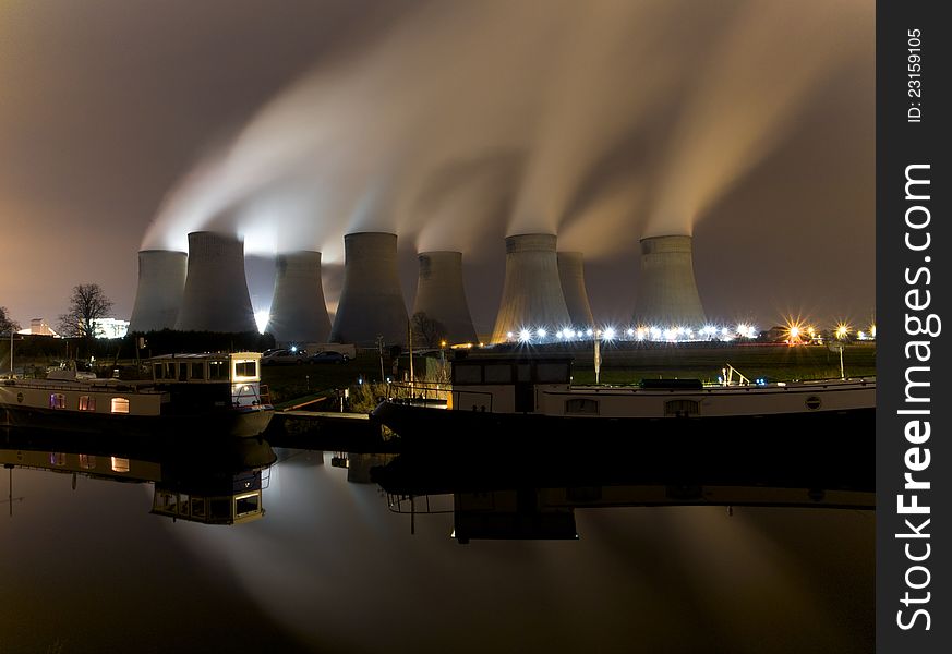 Power station cooling towers. A long exposure. Power station cooling towers. A long exposure.