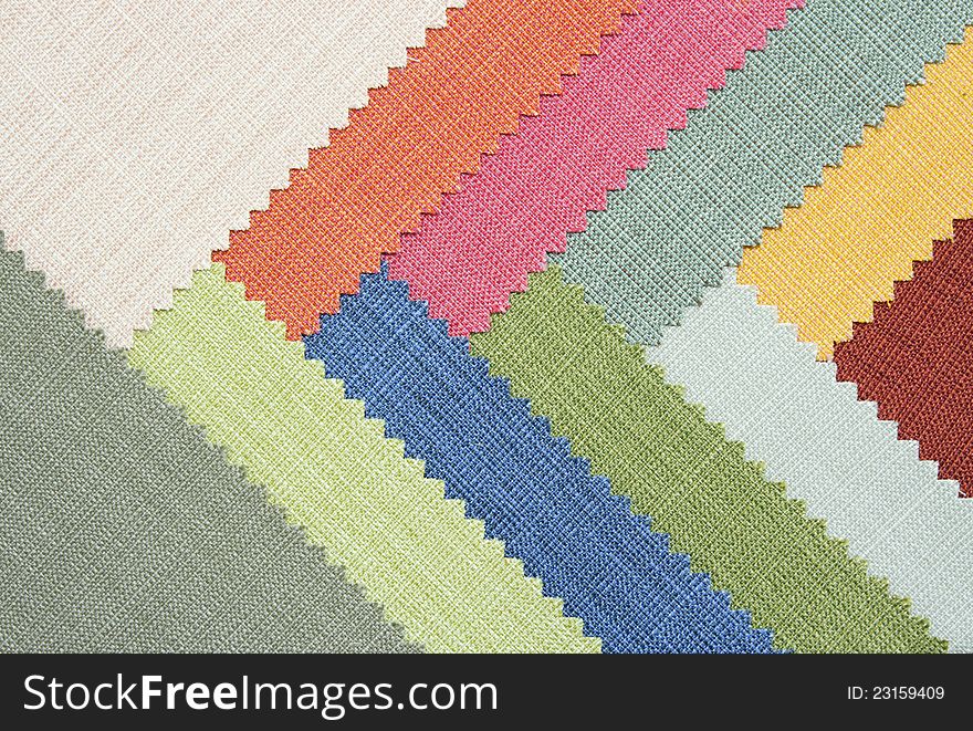 Multi color fabric texture samples and background