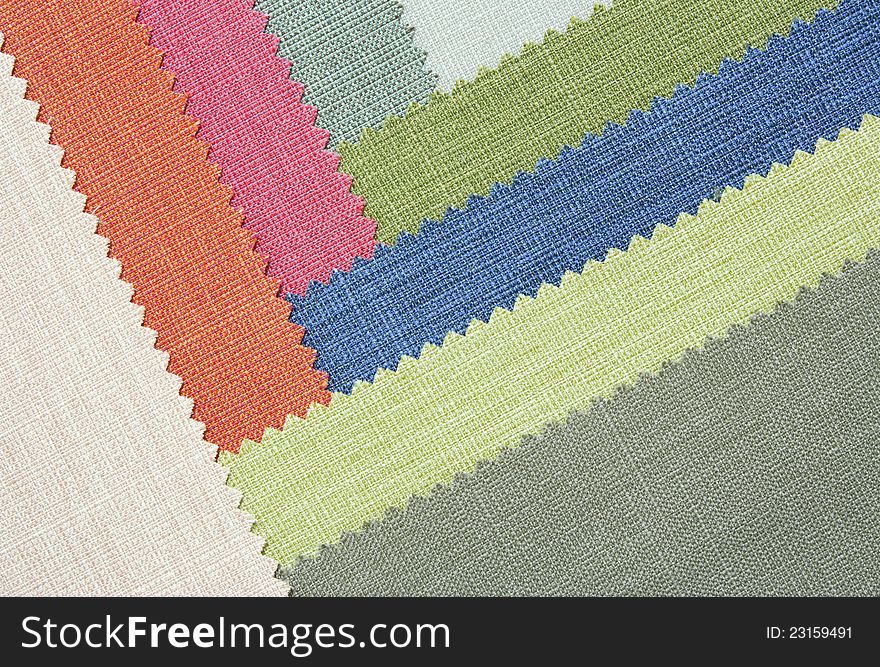 Multi color fabric texture samples and background