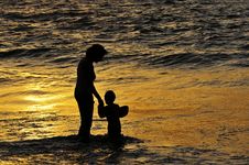 Mother And Child At Dusk Stock Photos Mother And Child At Dusk Stock Photos