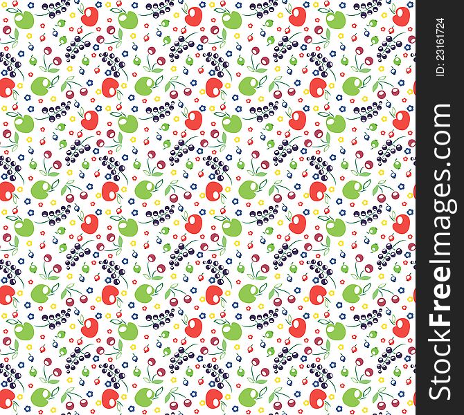 Seamless background with fruits and berries. Seamless background with fruits and berries