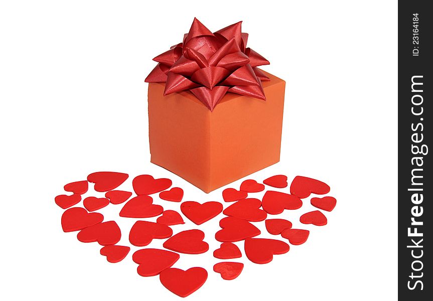 Valentines heart and  gift box