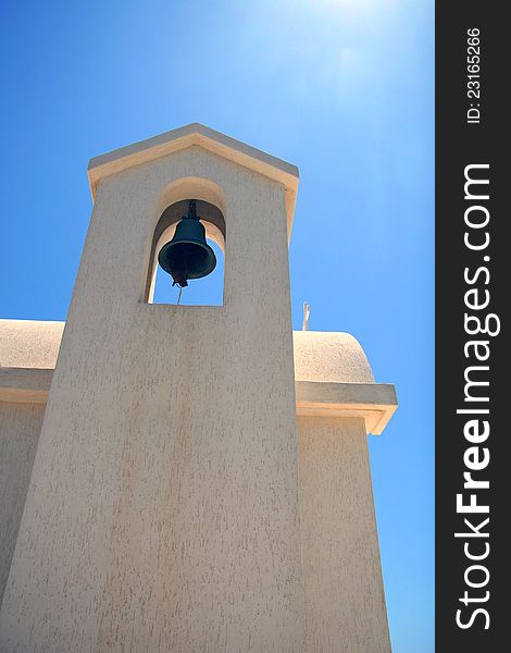 Bell in the belfry of the chapel on the island of Cyprus. Bell in the belfry of the chapel on the island of Cyprus