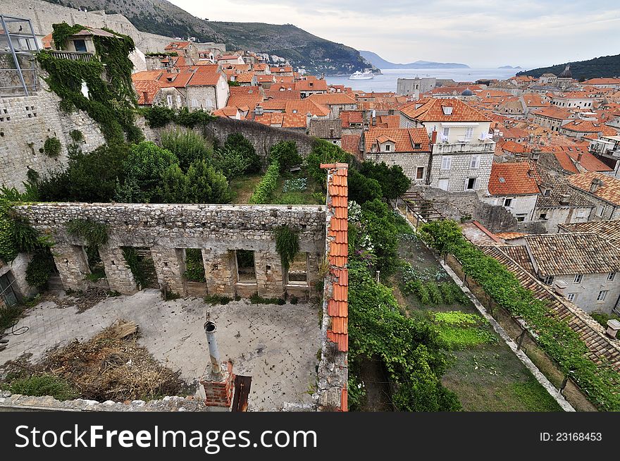 Red Rooftops in the Historic Old Town of Dubrovnik, Croatia