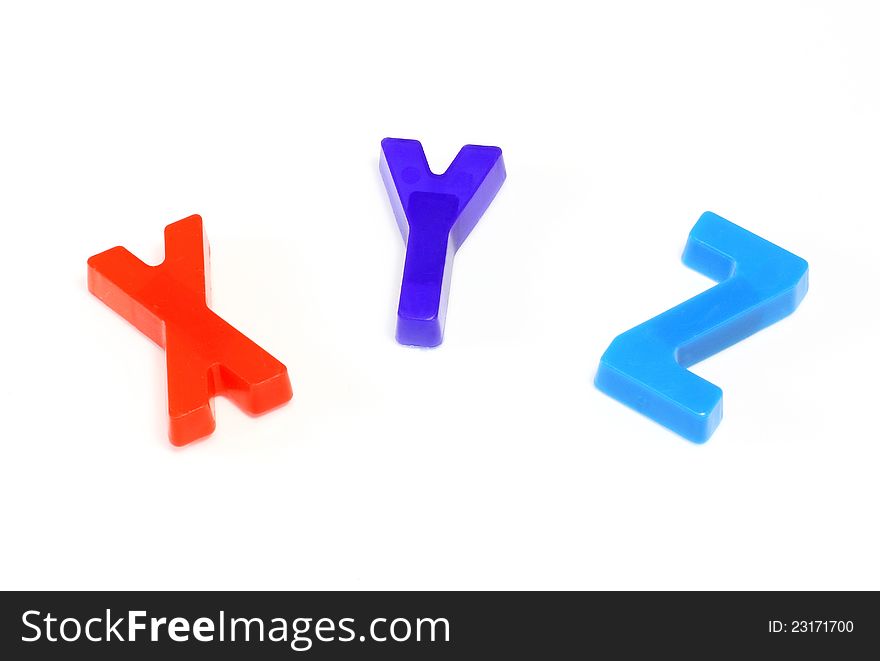 Colorful Alphabet X Y Z