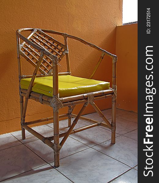 A simple wooden kitchen chair rustic. A simple wooden kitchen chair rustic