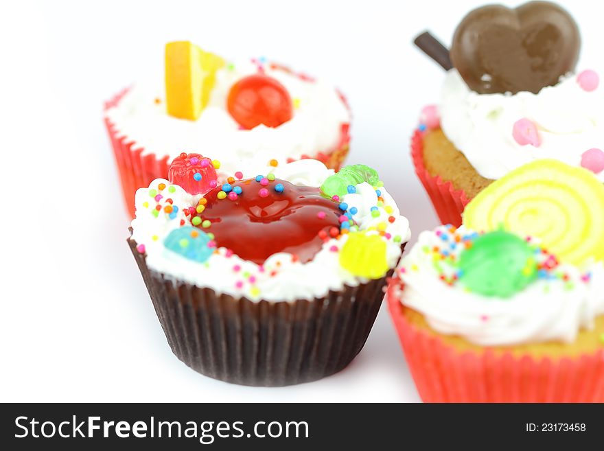 Cup cake on white background. Cup cake on white background