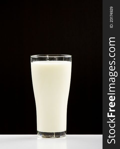 A glass full of milk. A glass full of milk