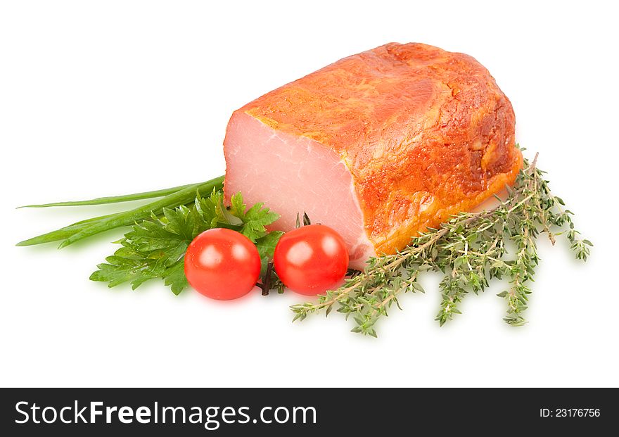 Salmon meat with herbs and cherry tomatoes. Salmon meat with herbs and cherry tomatoes