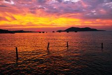 Beauty Landscape With Sunrise Over Sea Royalty Free Stock Image Beauty Landscape With Sunrise Over Sea Royalty Free Stock Image