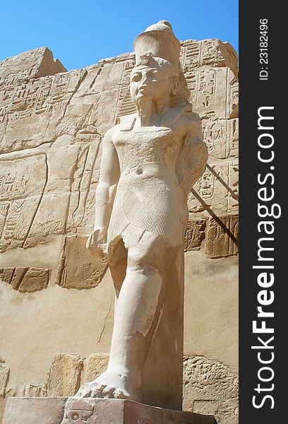 Statue of living pharaoh in temple of Karnak in Luxor, Egypt. Statue of living pharaoh in temple of Karnak in Luxor, Egypt