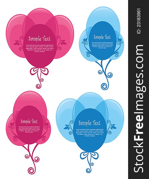 Transparent balloons look like text messages, vector collection
