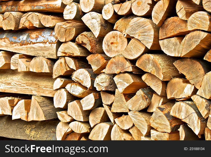 A reserve of wood for fire