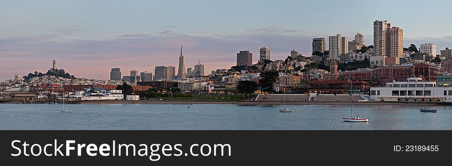 Image of San Francisco skyline at twilight. Image of San Francisco skyline at twilight.