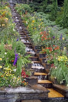 Garden Waterfall Royalty Free Stock Image Garden Waterfall Royalty Free Stock Image