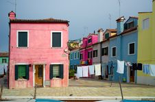Colourful Houses Of Burano Royalty Free Stock Photography
