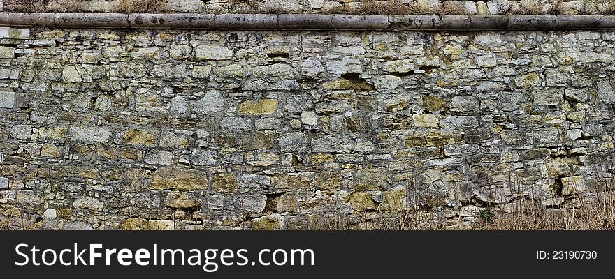 Detail of the defense wall of the old castle. Detail of the defense wall of the old castle