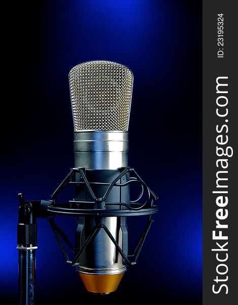 Vocal Mic on Stand Music Recording & performance concept. Vocal Mic on Stand Music Recording & performance concept.