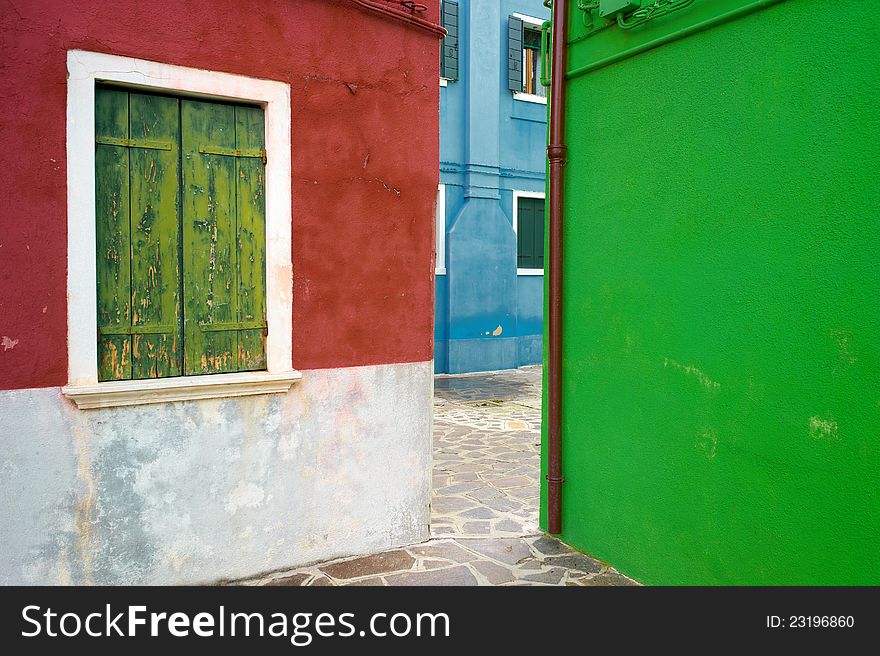 Colourful houses of Burano. Italy