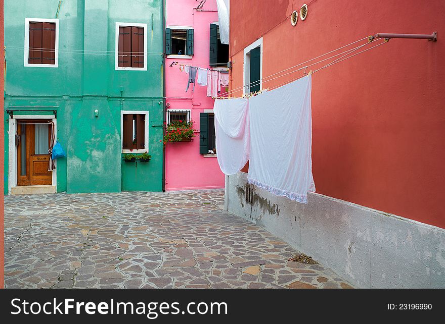 Colourful houses of Burano. Italy