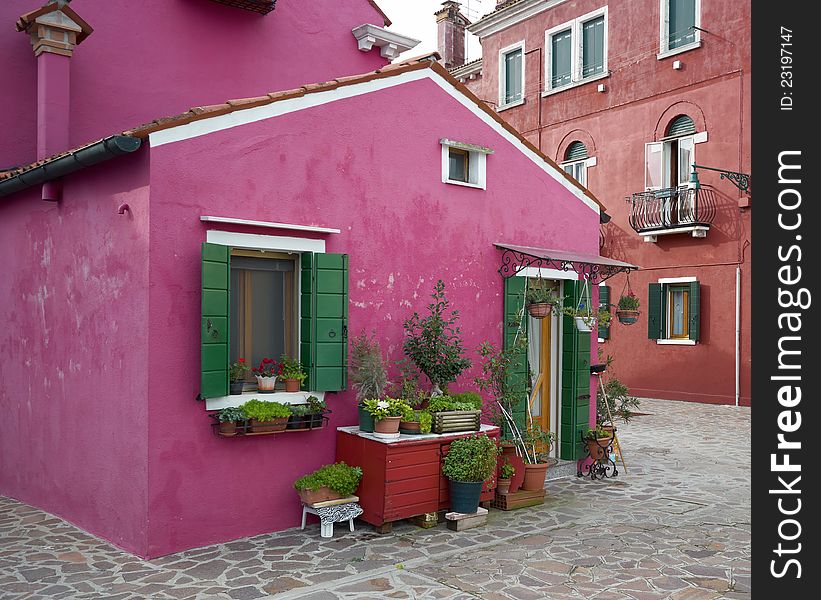 Colourful houses of Burano. Italy