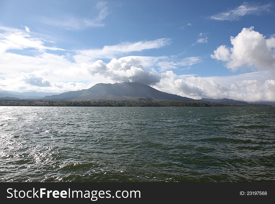 Dormant volcano on the lake, the island of Bali, Indonesia